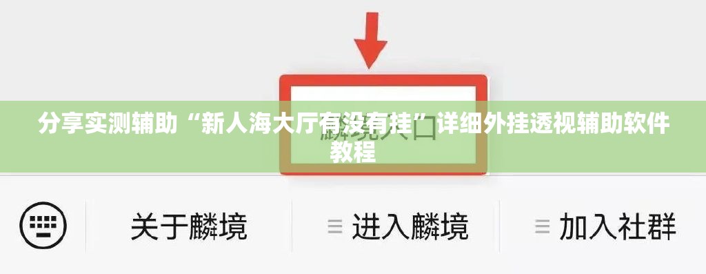 分享实测辅助“新人海大厅有没有挂	”详细外挂透视辅助软件教程