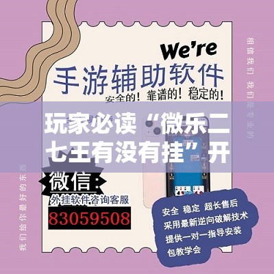 玩家必读“微乐二七王有没有挂”开挂辅助脚本+详细开挂安装教程
