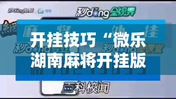 开挂技巧“微乐湖南麻将开挂版本软件	”2026开挂教程步骤